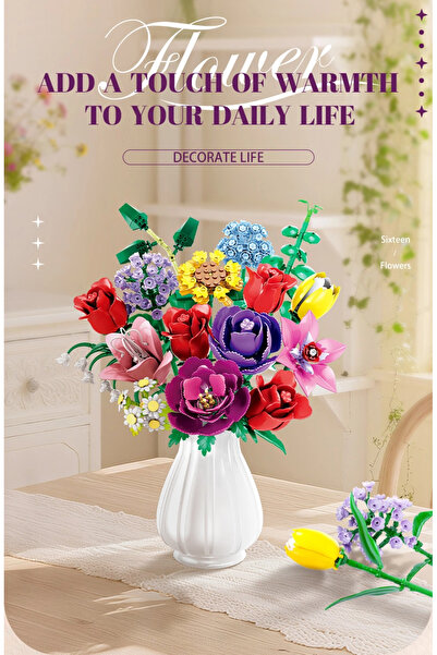 ByCaretta Flower Bouquet Building Blocks 907 Pieces