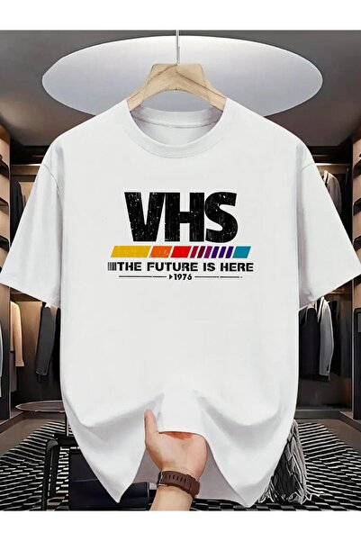 bolivia's تي شيرت رجالي بأكمام قصيرة مطبوع عليه VHS ريترو