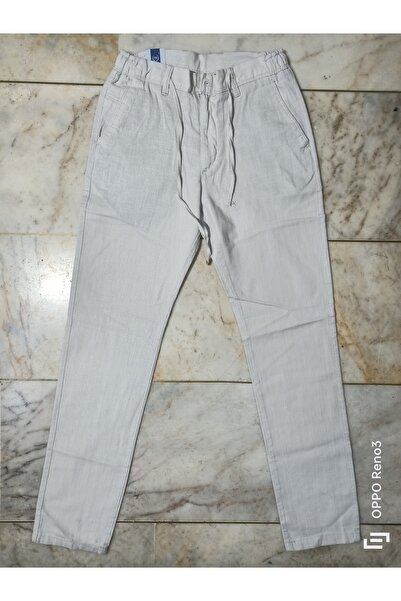 GLCGiyim Silimfit Jagger Linen Trousers with Elastic Waistband