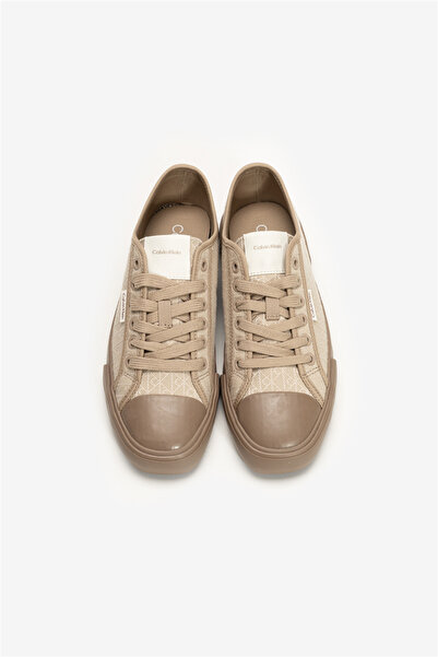 Calvin Klein Vulc Low Laceup Aop Kadın Sneaker Bej