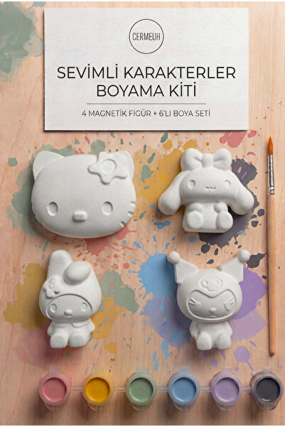 cermeuh Mini Sanat Kiti 5 – Magnetli Sevimli Karakterler (4’lü Boyama Seti) -...