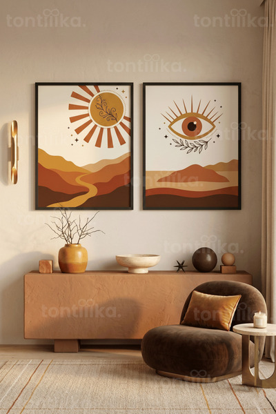Tontilika Σετ ζωγραφικής με ξύλινο πλαίσιο  "Natural and Warm Touches " 2 τεμ...