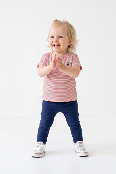 Dolcetots Baby Girl Striped T-Shirt and Leggings Two-Piece Casual Set