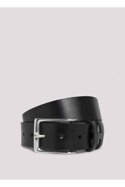 Hackett London Black Leather Men Premium Leather Belts