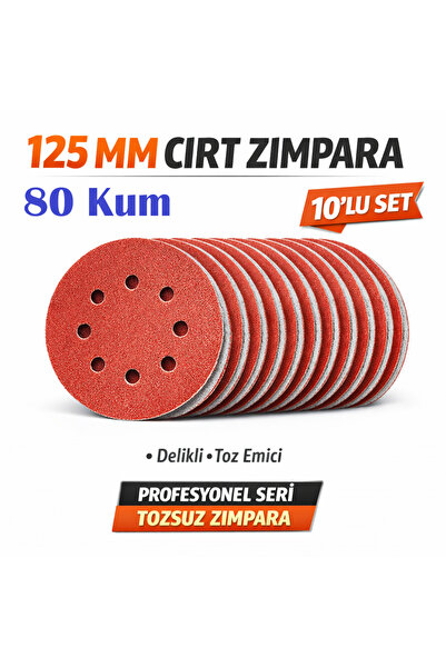 Venoa 125 mm Cırt Zımpara Kağıdı 10 Adet – 8 Delikli Disk, Ahşap & Metal Uyum...