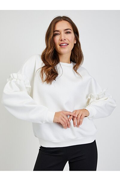 ORSAY White women's oversized sweatshirt with balloon sleeves