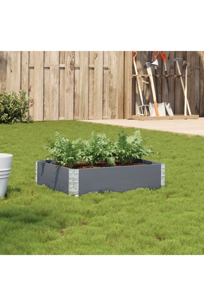 vidaxl Jardiniera de gradina, gri, 80x60 cm, lemn masiv pin