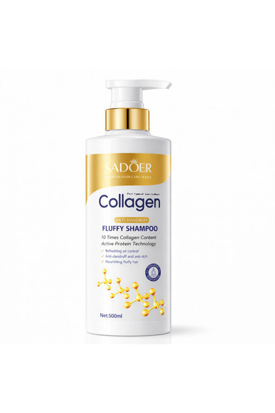 SADOER Șampon Anti-Mătreață cu Colagen 500ml – Curățare Profundă, Reglare Seb...