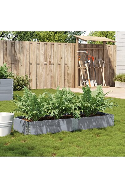 vidaxl Jardiniera de gradina, gri, 150x50 cm, lemn masiv pin