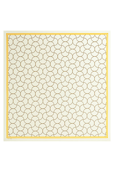 Triko Mısırlı Ecru Wave Patterned Silk Scarf