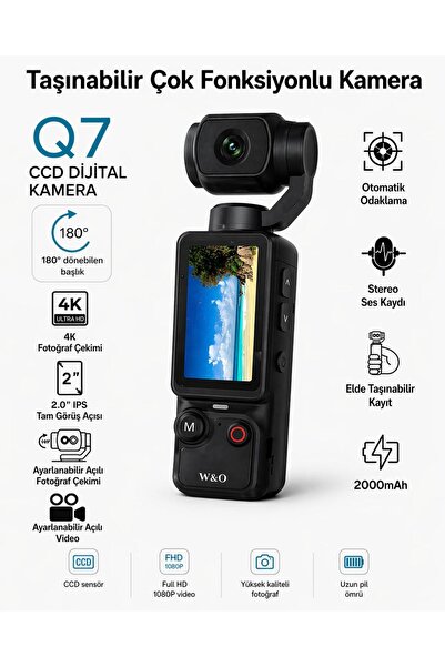 ATLT ATLANTİS 66MP CCD DİJİTAL TAŞINABİLİR ÇOK FONKSİYONLU KAMERA 4K 180 DERE...
