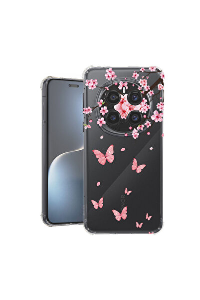 bestcase Husă Antișoc pentru Honor Magic7 Pro, Floare de cireș roz și fluturi...