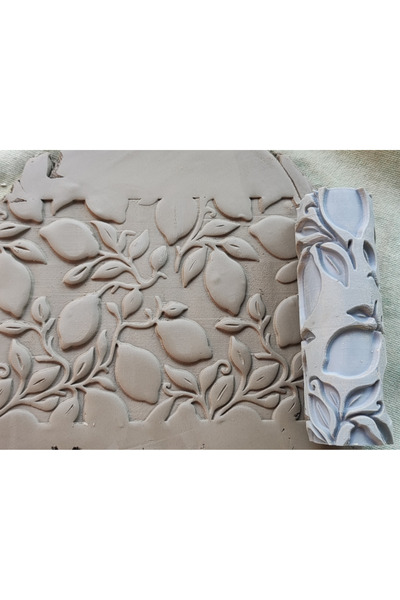 BOSCOCRAFT Limon Sarmaşığı Desenli Seramik & Kil Doku Rulosu 🍋🌿12 CM