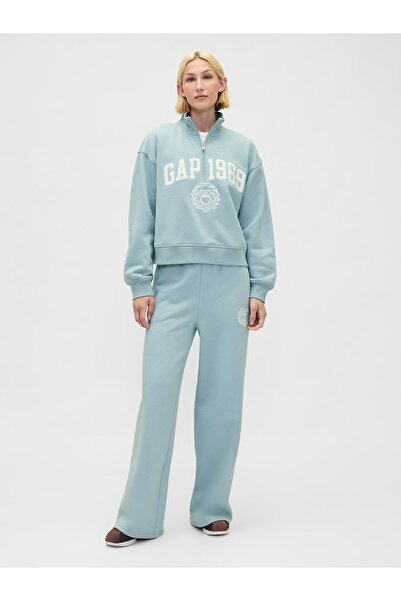 GAP Kadın Açık Mavi High Rise VintageSoft Heart Logo Baggy Eşofman Altı