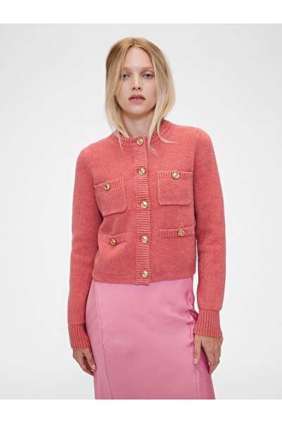 GAP Kadın Pembe GapStudio Crop Hırka