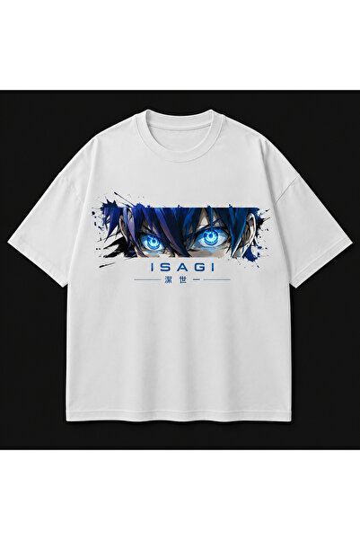 Toum Tricou alb cu imprimeu Bluelock Isagi