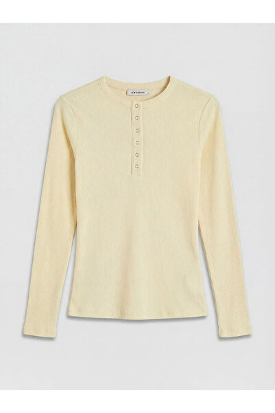 LC Waikiki Beige Crew Neck Ribbed Women's Bodysuit