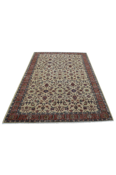 Zehra Abla Halı Vintage 6m2 El Dokuma Naif Eskitme Çiçekli Pastel Yün Salon H...