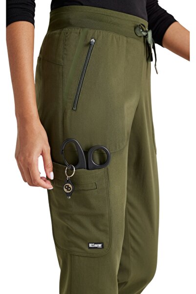 Barco Grey's Anatomy by Elevate Pantaloni medicali de damă cu talie medie 7228 - Verde măsliniu