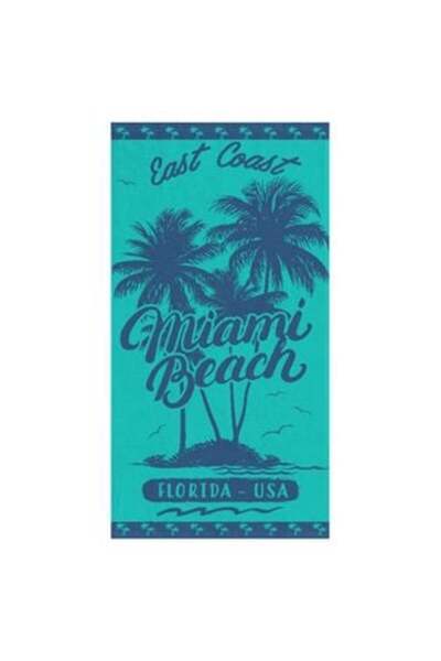OEM Turquoise Cotton Miami Beach Towel for Beach 75 x 150 cm
