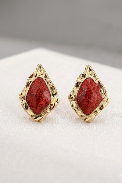 AURRARİ Shiny Enamel Siv Earrings