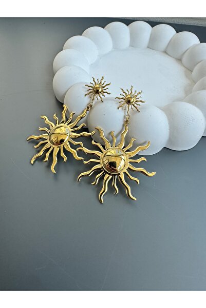 shop GOLD RENK ÇELİK GÜNEŞ KÜPE