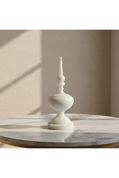 Home Box Clifford Ora Monochrome Luxe Marble Decorative Accent - 12.2x12.2x31...