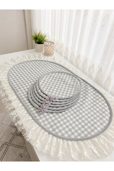 susluhomebutik Runner Supla Set Fırfır Güpürlü