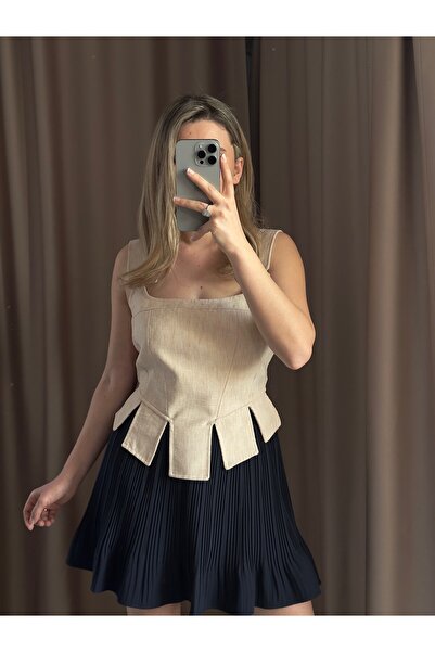 AlisBoutique Pileli Şort Etek