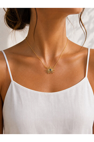 OZY COLLECTION Taşlı Göz Kolye 14k kaplama