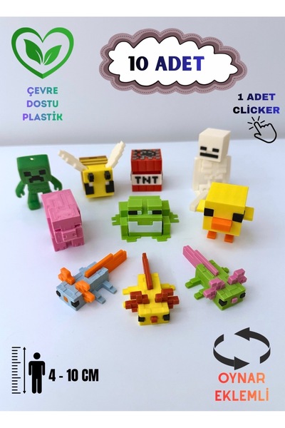 You Toys Minecraft 10 lu Figür Seti / Hediyelik Oyuncak Figür Seti -10 Adet