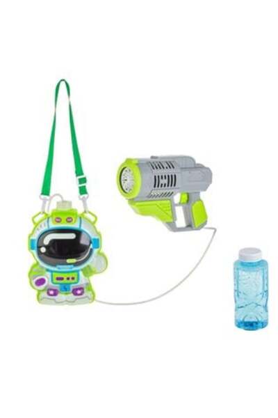 OEM Pistol cu bule de jucărie, tip mitralieră, verde lime, gri și geantă spaț...