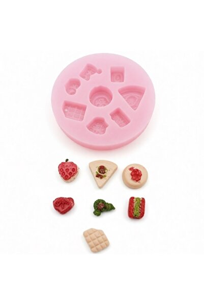 KARAKIZ Mini Food Sikuce Moold Set 8 Parça Silikon Kalıp 2x2x0.5 Cm