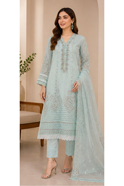 Libas lab Ice Mint Embroidered Luxury Pret– 3PC Set