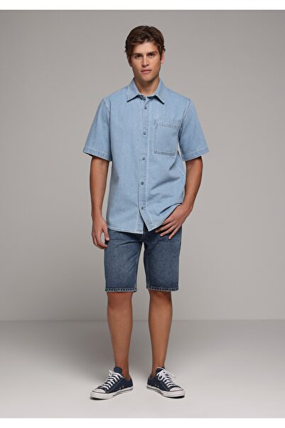 Colin's Pantaloni scurți din denim indigo pentru bărbați, croială normală, ta...