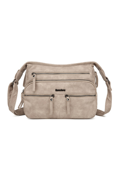BARCELONA 21K Dark Beige Medium Size Multi-Pocket Daily Women's Postman Shoul...