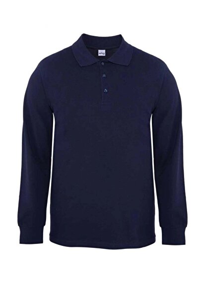 MyForm My form polo collar long sleeve summer t-shirt - navy blue