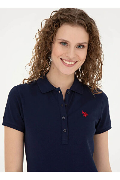 U.S. Polo Assn. Gtp-Iy26 تي شيرت نسائي ذو ياقة بولو باللون الأزرق الداكن PU-8807