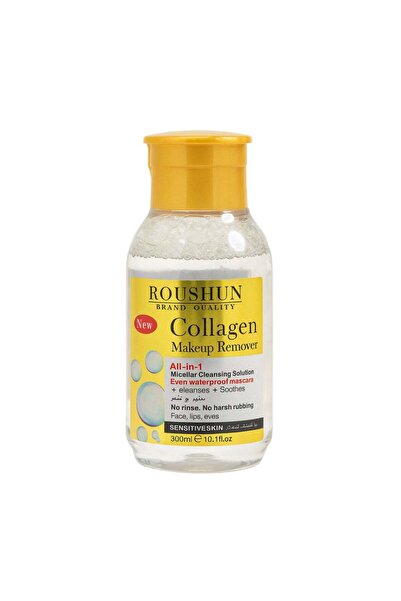 RousHun Apă Micelară cu Colagen 300ml – Demachiant pentru Față, Ochi și Buze,...