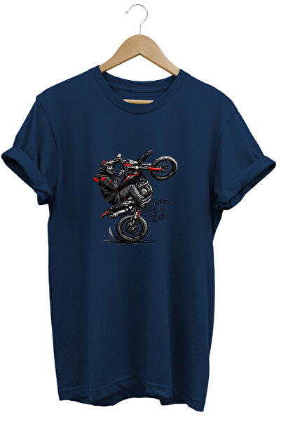 WİDİ Tricou unisex cu imprimeu pentru motociclete, cu o singură roată, suprad...