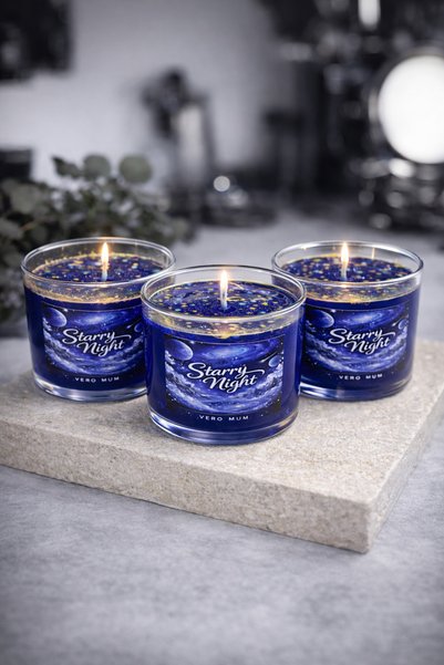 VERO Starry Night El Yapımı Dekoratif Mum Lavanta kokulu