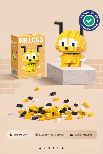 Bricks make a wise life Pluto Karakteri - Eğitici Oyuncak Yapboz - Orijinal