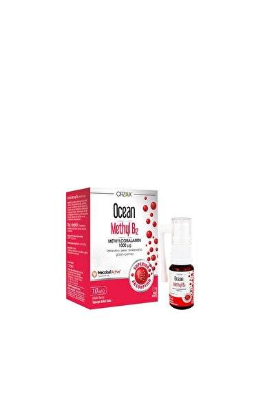 Orzax Ocean Methyl B12 Methylcobalamin 1000mg Dilaltı Sprey 10 ml B12 içeren ...