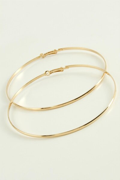 ZERO LAND ILKESHOP أقراط معدنية مسطحة 9-10 (03012) سم-8 سم