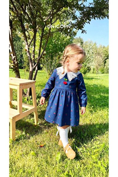 Mihre baby kids Bayramlık kız çocuk kiraz detaylı elbise