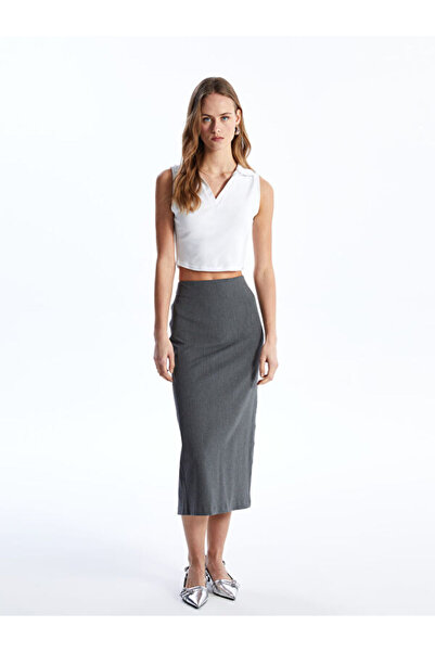 LC Waikiki Women's Waist Zippered Straight Skirt