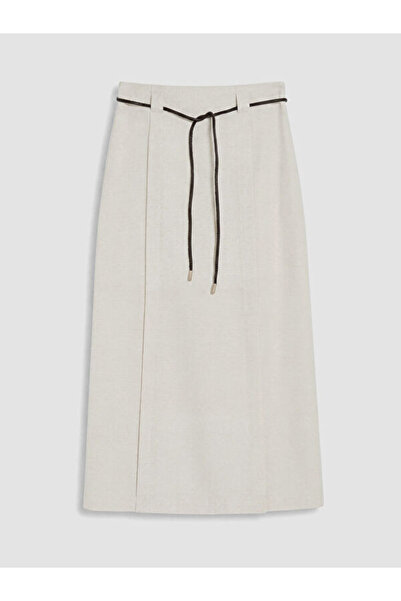LC Waikiki Waist Belted Linen Blend Skirt from Uzg Store for Style Enthusiasts