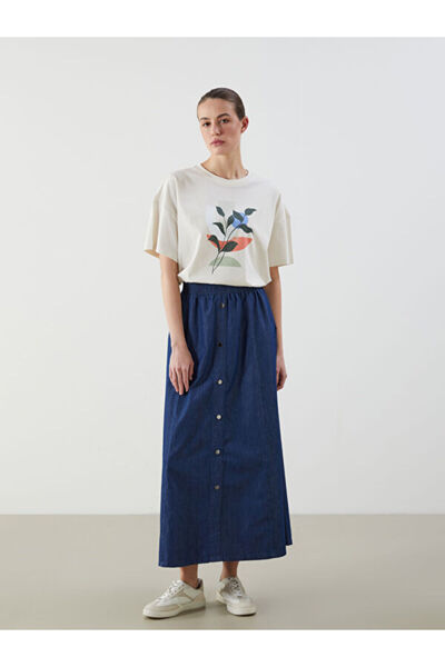 LC Waikiki Elastic Waist Jean Skirt