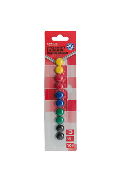 OFFICE products Magneti forma rotunda, diametru 15mm, 10 buc/blister, - culor...