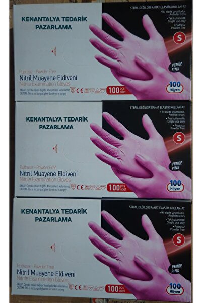 KOİN Pembe nitril eldiven (5 paket ) S beden